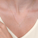 1/20 Ctw Initial 'Z' Round Cut Diamond Pendant With Chain in 14K White Gold