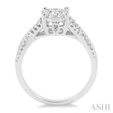 5/8 ctw Lovebright Round Cut Diamond Engagement Ring in 14K White Gold