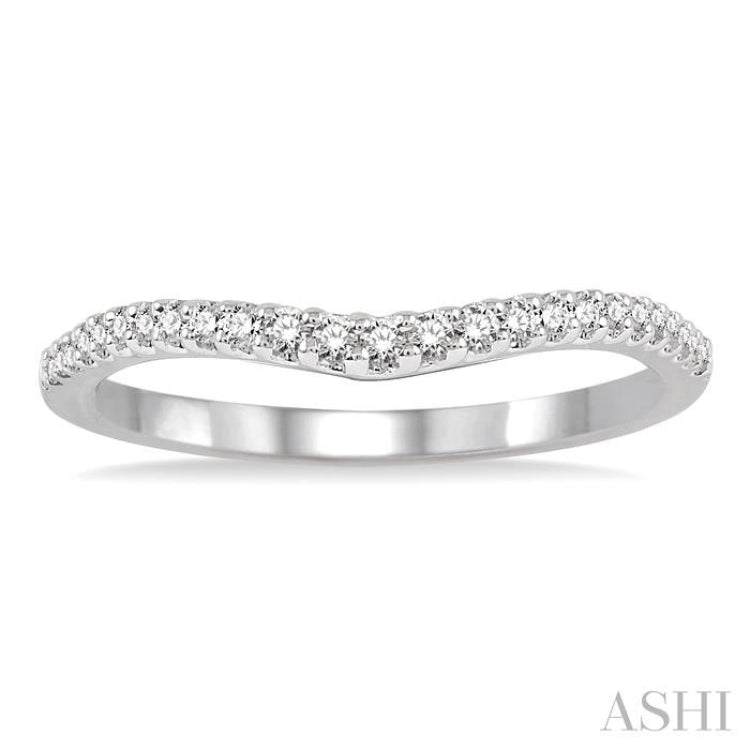 1/6 ctw Round Cut Diamond Wedding Band in 14K White Gold