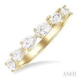 1 Ctw East-West Pear Shape Diamond Fashion Band in 14K Yellow Gold