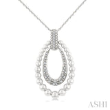1/10 Ctw Circular Bold Bead Single Cut Diamond Fashion Pendant With Chain in Sterling Silver