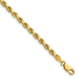 14K 20 inch 3.5mm Diamond-cut Rope with Lobster Clasp Chain