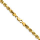14K 22 inch 4.5mm Diamond-cut Rope with Lobster Clasp Chain