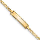 14k Polished Solid Chain/Solid Plate Anchor Link 18.5x5mm Plate 6 inch Baby/Child ID Bracelet