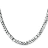 14k White Gold 6.25mm Solid Miami Cuban Chain