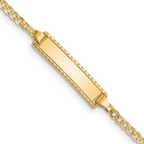 14k Polished Solid Chain/Solid Plate Curb Link 18.5x5mm Plate 6 inch Baby/Child ID Bracelet