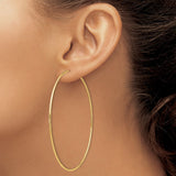 14k 1.2x69mm Polished Endless Tube Hoop Earrings