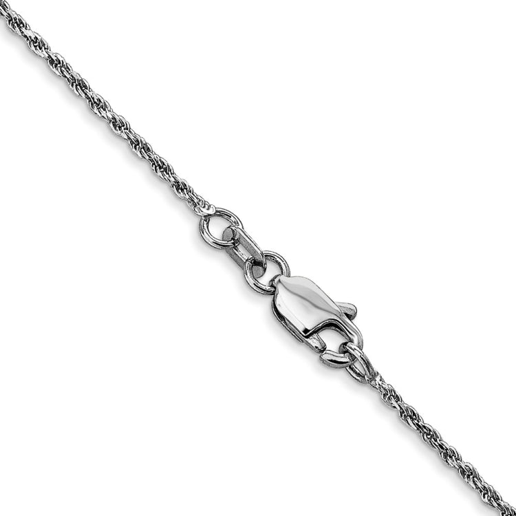 14K White Gold 16 inch Diamond-cut Machine Made Rope with