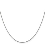 14K White Gold 18 inch .9mm Box with Spring Ring Clasp Chain