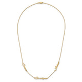 14k Yellow Gold Brushed 3 Name Necklace