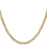 14K 20 inch 3.8mm Open Concave Curb with Lobster Clasp Chain