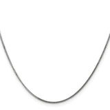 14K White Gold 18 inch 1.4mm Curb  with Spring Ring Clasp Pendant Chain