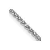 14K White Gold 22 inch 1.7mm Diamond-cut Spiga with Lobster Clasp Chain