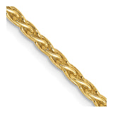 14k 22 inch 2.25mm Parisian Wheat with Lobster Clasp Chain