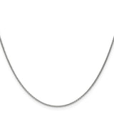 14K White Gold 18 inch 1mm Round Open Link Cable with Lobster Clasp Chain