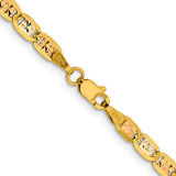14K 24 inch 3.8mm Tri-color Pav� Valentino with Lobster Clasp Chain