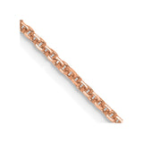 14K Rose Gold 16 inch 1.4mm Diamond-cut Cable with Lobster Clasp Chain