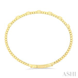 1/6 Ctw Round Cut Diamond Clover Bead Fashion Bangle in 10K Yellow Gold
