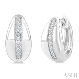 1/6 Ctw Round Cut Diamond Bold Fashion Hoop Earrings in 10K White Gold
