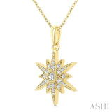 1/4 Ctw Round Cut Diamond Star Pendant With Chain in 10K Yellow Gold