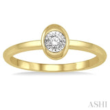 1/50 ctw Oval Shape Round Cut Diamond Promise Ring in 10K Yellow Gold