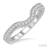 1/6 ctw U-Shape Round Cut Diamond Wedding Band in 14K White Gold