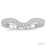 1/6 ctw U-Shape Round Cut Diamond Wedding Band in 14K White Gold