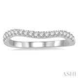 1/5 Ctw Round Cut Diamond Wedding Band in 14K White Gold