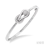1/20 ctw Single Cut Diamond Fashion Bangle in Sterling Silver