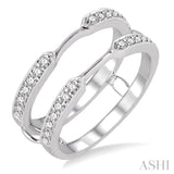 1/3 Ctw Round Cut Diamond Insert Ring in 14K White Gold
