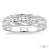 1/8 ctw Round Cut Diamond Men's Ring in 14K White Gold