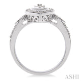 1/20 ctw Pear Shape Single Cut Diamond Ring in Sterling Silver