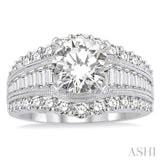 1 1/2 Ctw Diamond Semi-Mount Engagement Ring in 14K White Gold