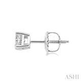 1/3 Ctw Princess Cut Diamond Stud Earrings in 14K White Gold