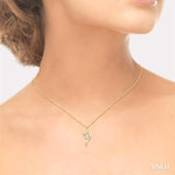 1/6 ctw Curved Lovebright Round Cut Diamond Pendant in 14K Yellow and White Gold with chain