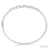 1 1/10 ctw Lovebright Circular Mounts Baguette & Round Cut Diamond Bangle in 14K White Gold