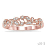 1/6 ctw Round Cut Diamond Wedding Band in 14K Rose Gold