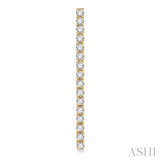 3 Ctw Single Line Drop Round Cut Diamond Tennis Earring in 14K Yellow Gold