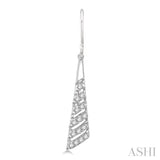 1/5 Ctw Chevron Round Cut Diamond Earrings in 10K White Gold