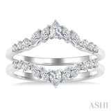 1/2 Ctw Chevron Pear, Marquise and Round Cut Diamond Insert Ring in 14K White Gold