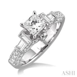 3/4 Ctw Diamond Semi-Mount Engagement Ring in 14K White Gold