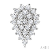 1/5 Ctw Petite Pear Shape Round Cut Diamond Cluster Fashion Stud Earring in 10K White Gold