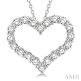 2 Ctw Heart Shape Round Cut Diamond Pendant With Chain in 14K White Gold