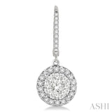 5/8 Ctw Round Cut Diamond Lovebright Earrings in 14K White Gold