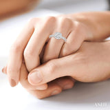 1 1/5 ctw Diamond Engagement Ring with 5/8 ct Princess Cut Center Stone in 14K White Gold