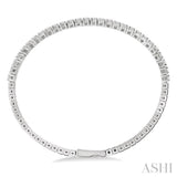 2 Ctw Round Cut Flexible Diamond Bangle in 14K White Gold