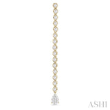 1 1/4 Ctw Lovebright Pear Shape Dangle Tip Round Cut Diamond Fashion Long Earrings in 14K Yellow and White Gold