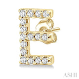 1/10 Ctw Initial 'E' Single Cut Diamond Earrings in 10K Yellow Gold
