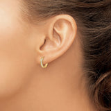 14k Madi K CZ 2x11mm Hinged Hoop Earrings