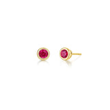 July Bezel Birthstone Earrings